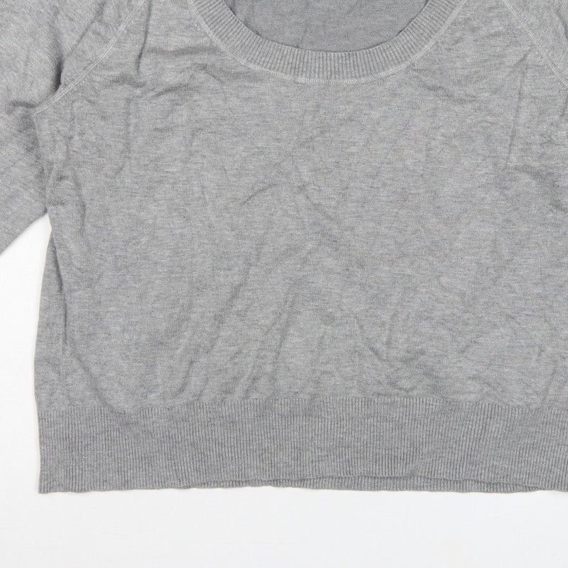 Windsmor Women Grey XL Scoop Neck Studded Cuff Knit Jumper