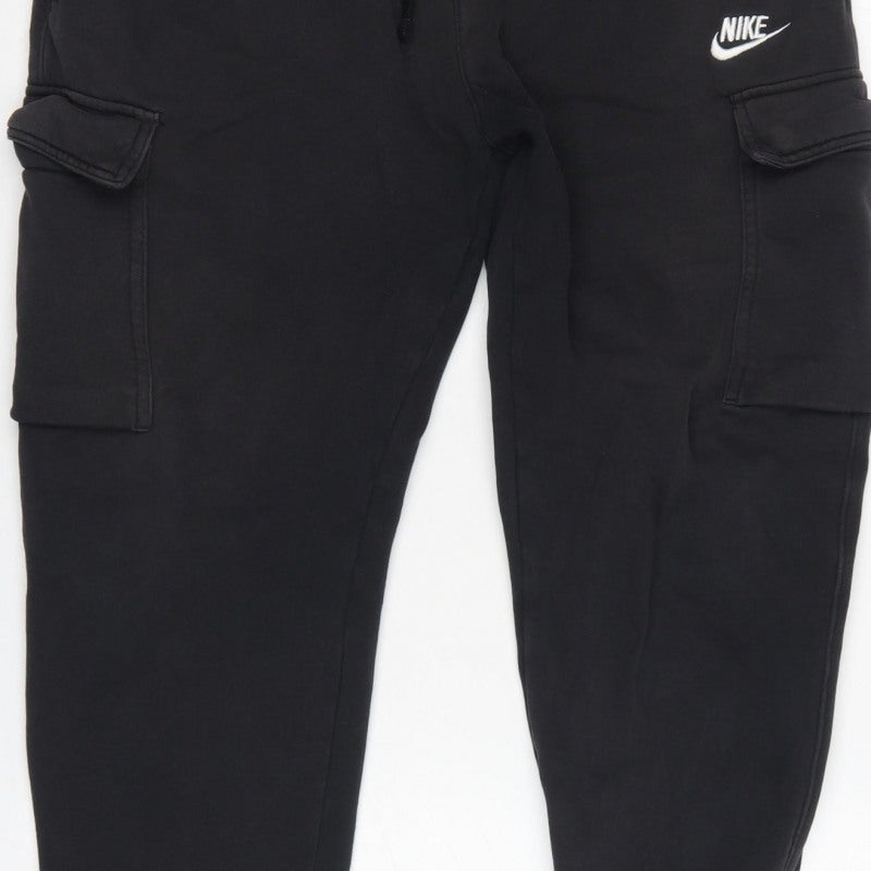 Nike Women’s Black M Cargo Jogger Trousers Logo Elastic Waist