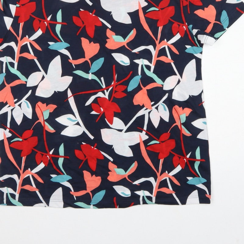 Marks and Spencer Women Multicoloured UK 8 Floral Jersey T-Shirt