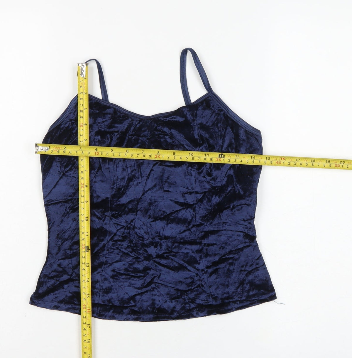 St Michael Marks & Spencer Women’s Blue UK 16 Velvet Camisole Tank Top