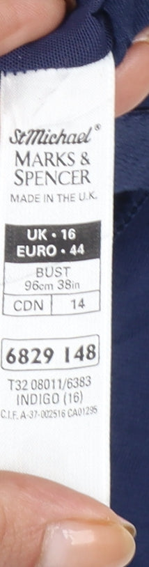 St Michael Marks & Spencer Women’s Blue UK 16 Velvet Camisole Tank Top