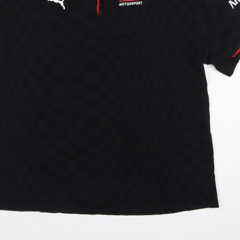 Puma Porsche Motorsport Men's Black L Logo Racing Polo Shirt