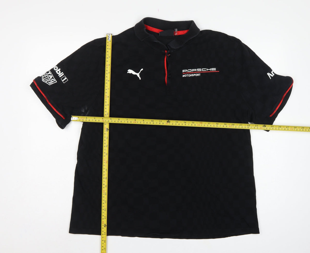 Puma Porsche Motorsport Men's Black L Logo Racing Polo Shirt