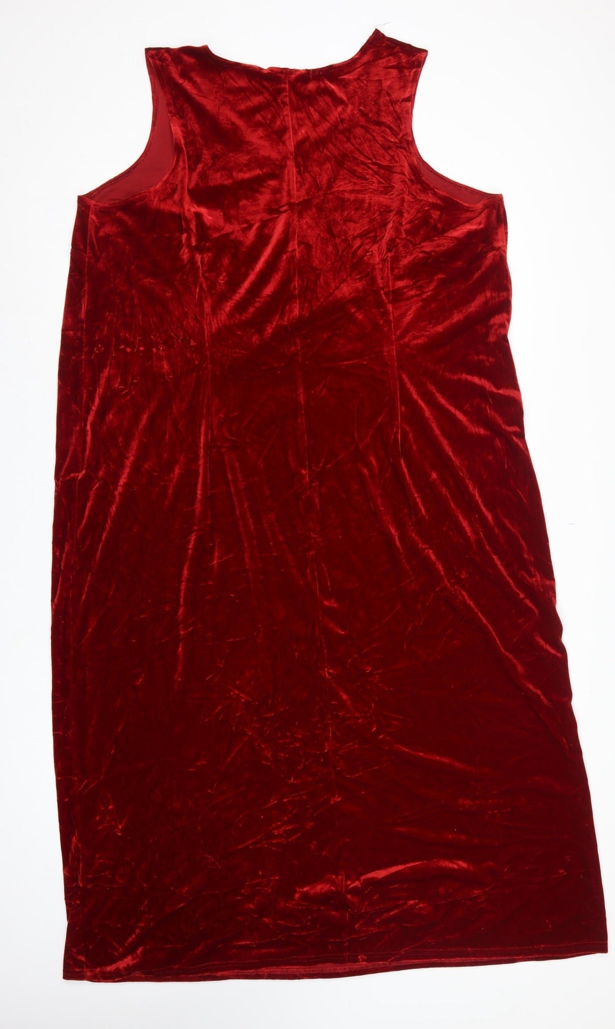 Essence Women Red Velvet UK 24 Sleeveless V-Neck Bodycon Party Dress