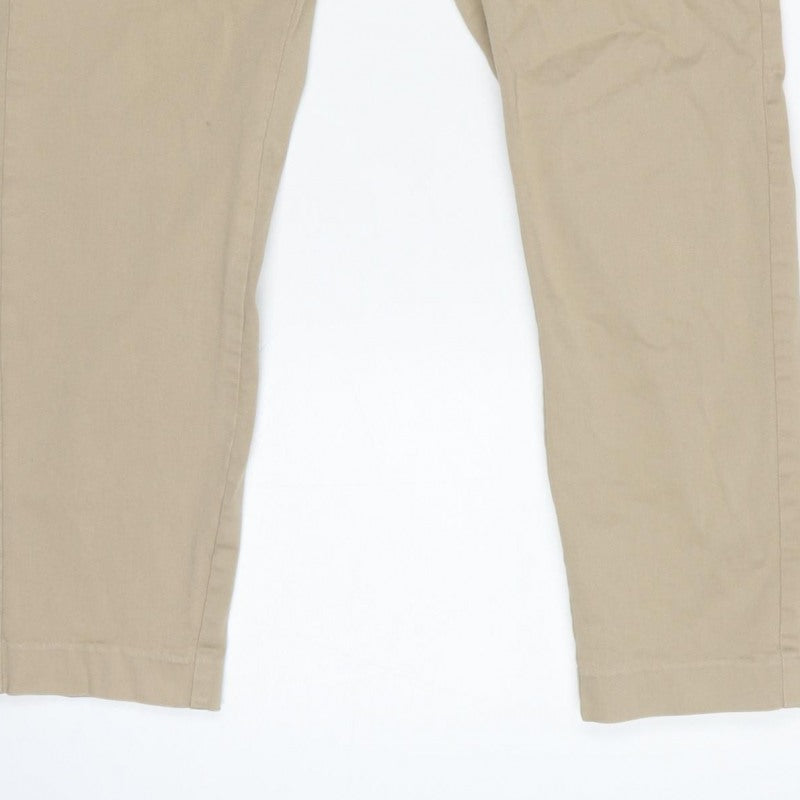 Per Una Women’s Beige Size 12 Cotton Stretch Carpenter Trousers