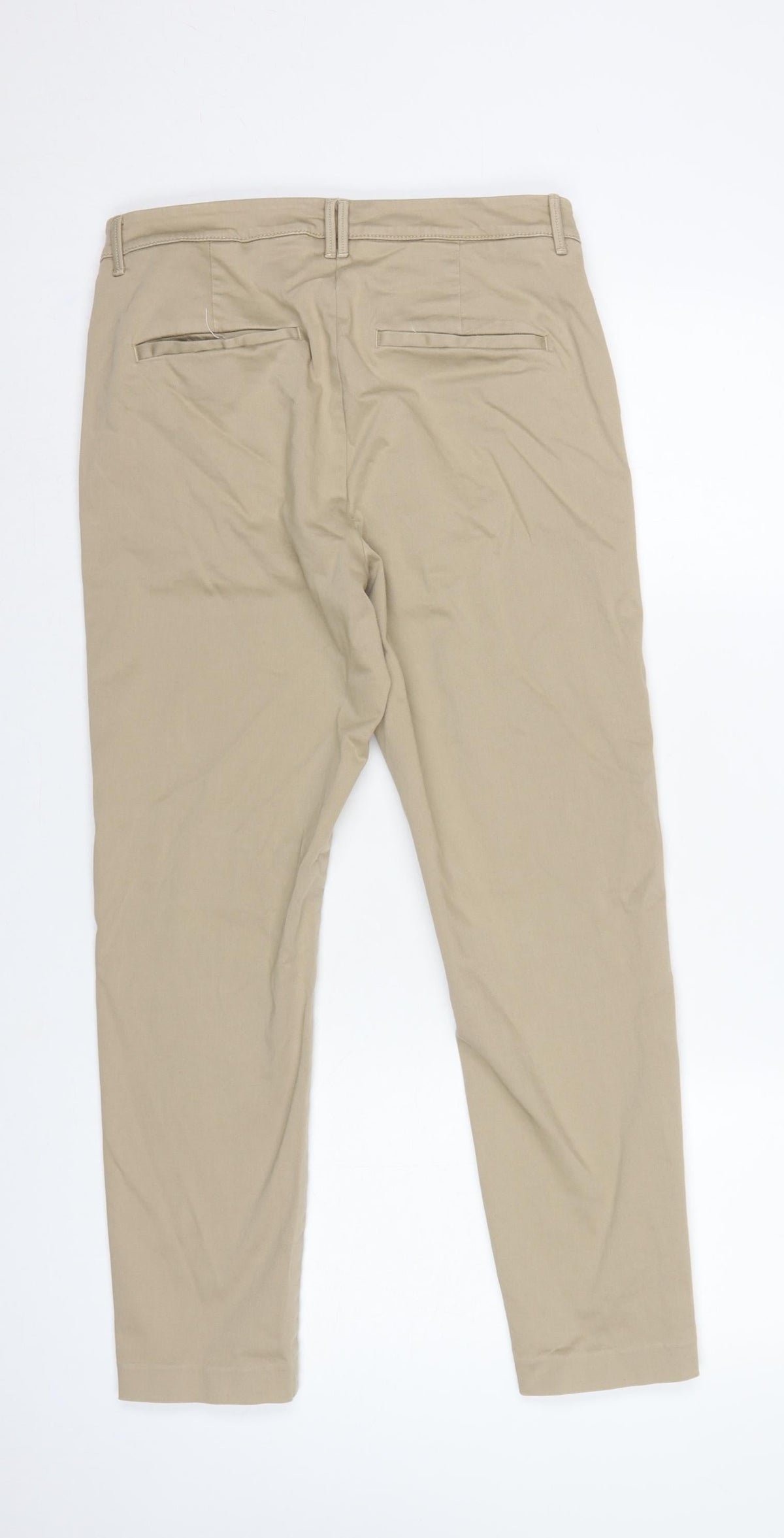 Per Una Women’s Beige Size 12 Cotton Stretch Carpenter Trousers