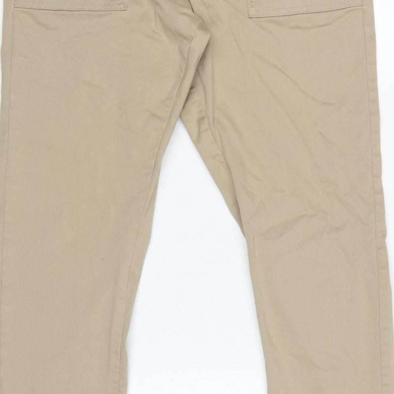 Per Una Women’s Beige Size 12 Cotton Stretch Carpenter Trousers