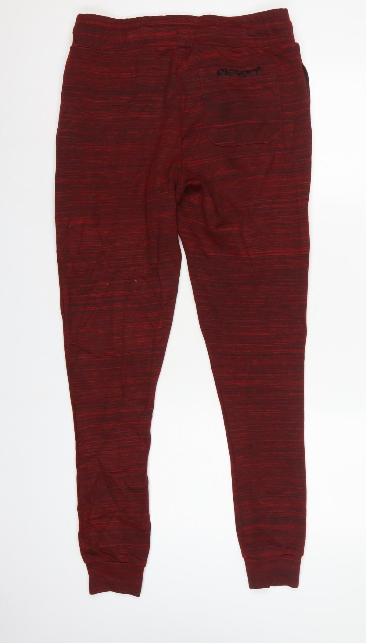11° Men’s Red Marl Jogger Sweatpants Size S Elastic Waist Cuffed