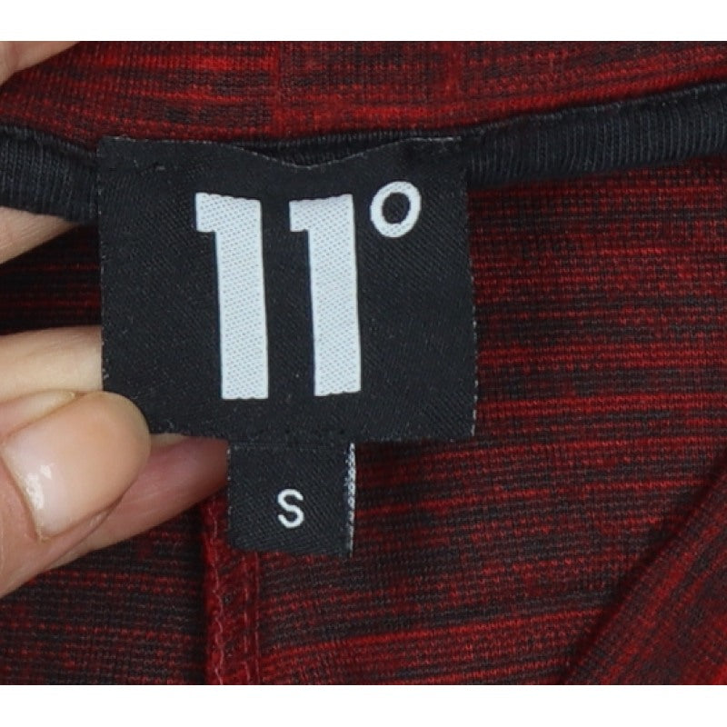11° Men’s Red Marl Jogger Sweatpants Size S Elastic Waist Cuffed