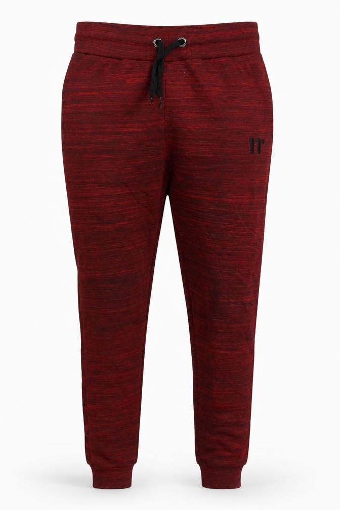 11° Men’s Red Marl Jogger Sweatpants Size S Elastic Waist Cuffed