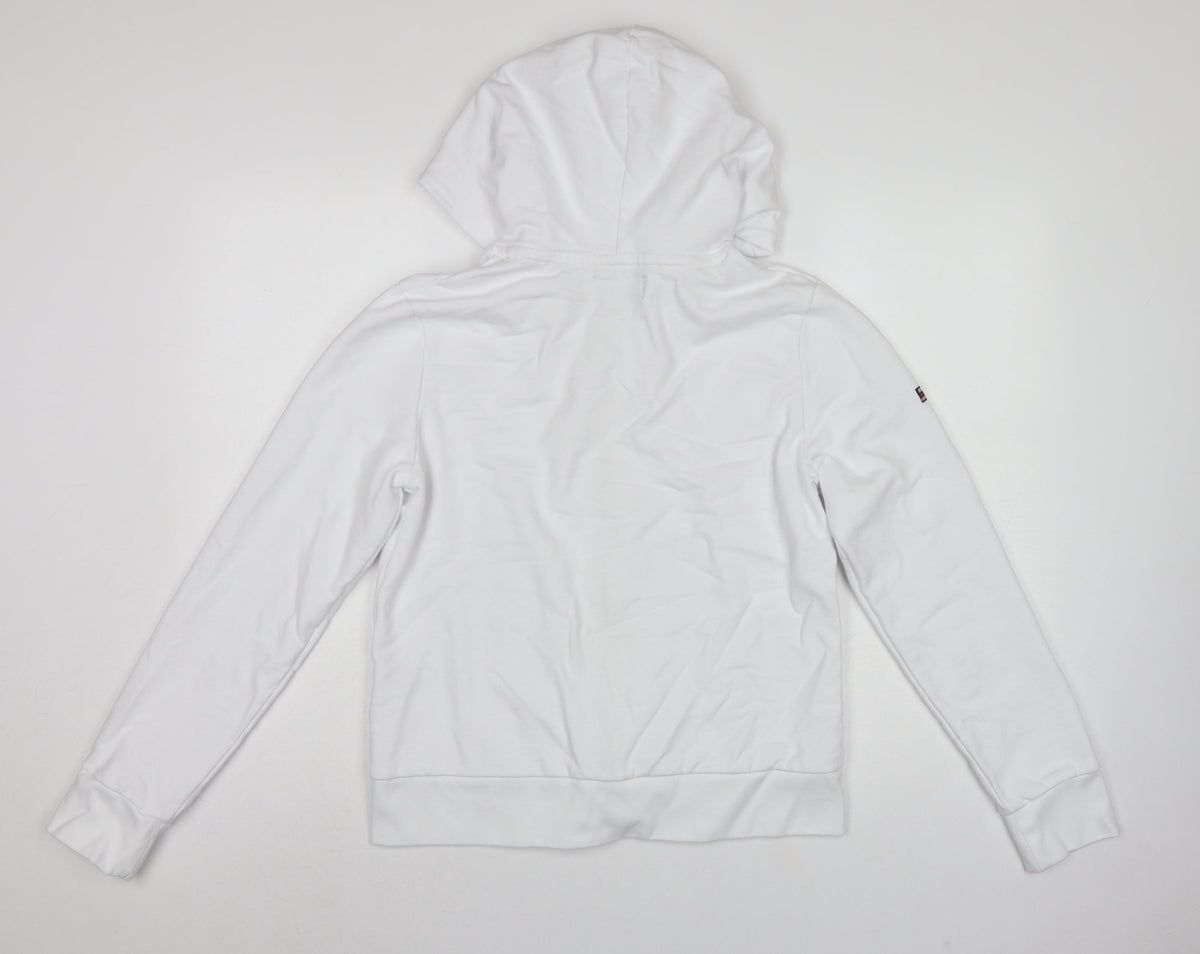 Superdry Women White UK 12 Full Zip Logo Hooded Hoodie