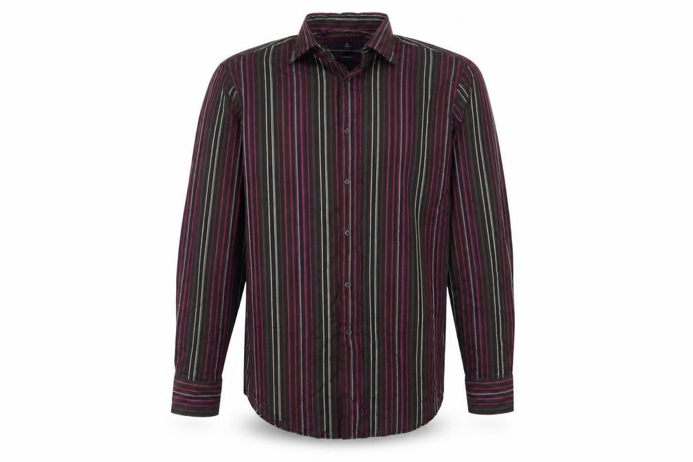 Next Men Black Pink Stripe Tailored Fit Shirt 16.5 Long Sleeve