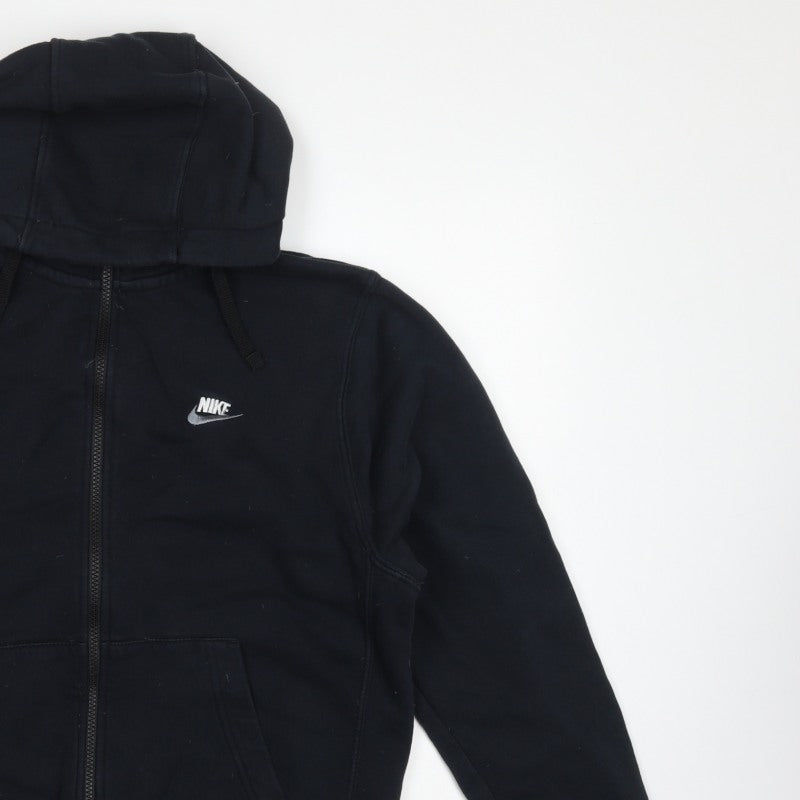 Nike Men's Black M Full Zip Hooded Fleece Sweatshirt Logo