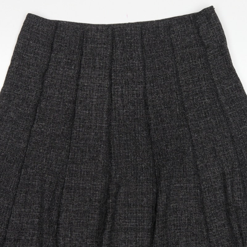 Claudia C Women’s Black UK 20 Pleated Knee Length Skirt
