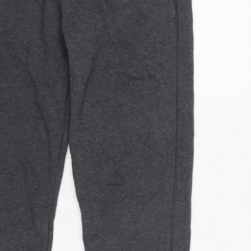 Dri Champion Men's Grey L Fleece Sweatpants Elastic Waist Logo