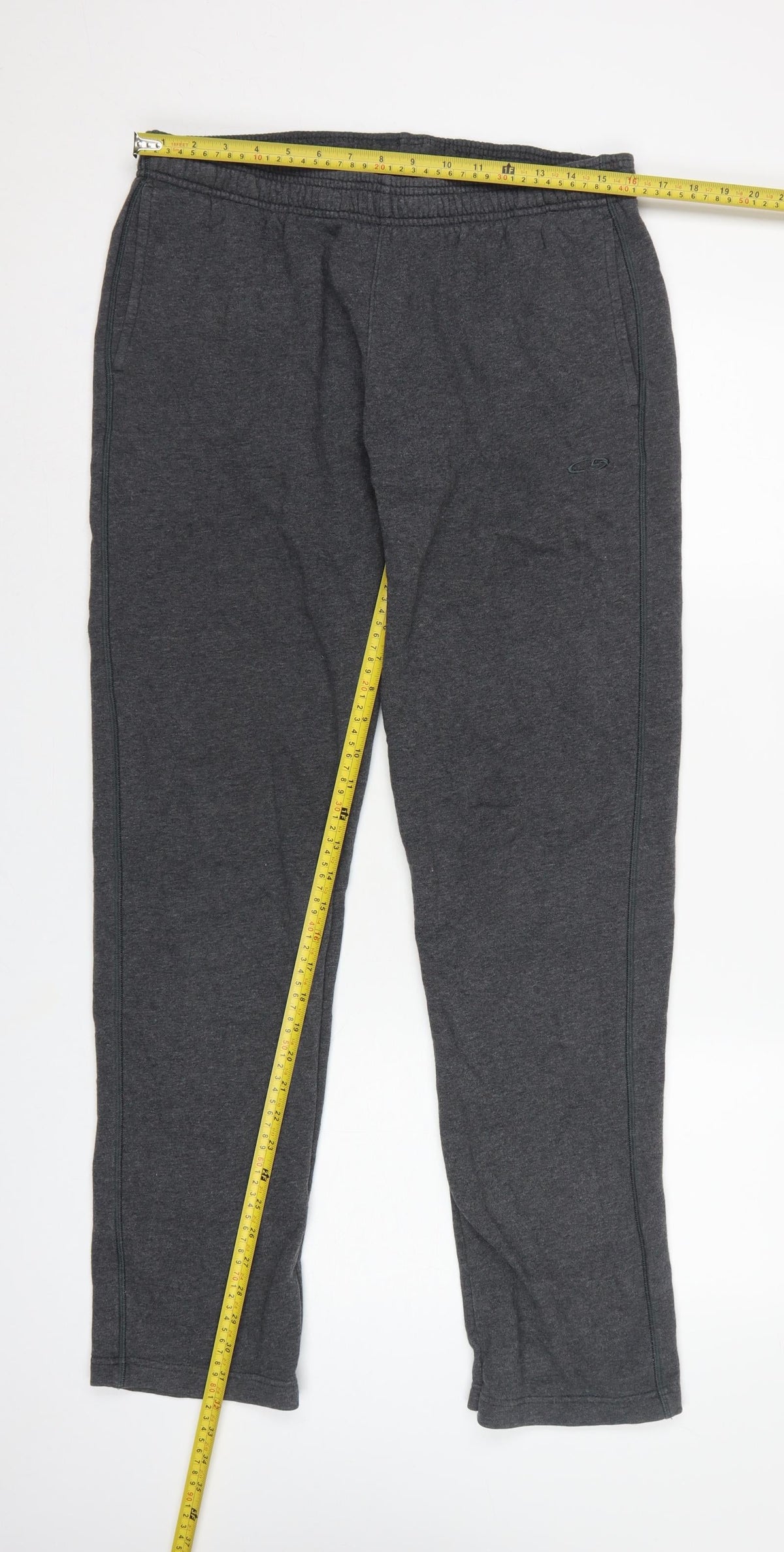 Dri Champion Men's Grey L Fleece Sweatpants Elastic Waist Logo