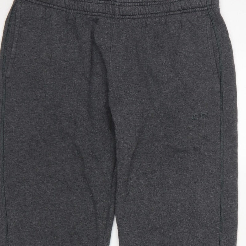 Dri Champion Men's Grey L Fleece Sweatpants Elastic Waist Logo
