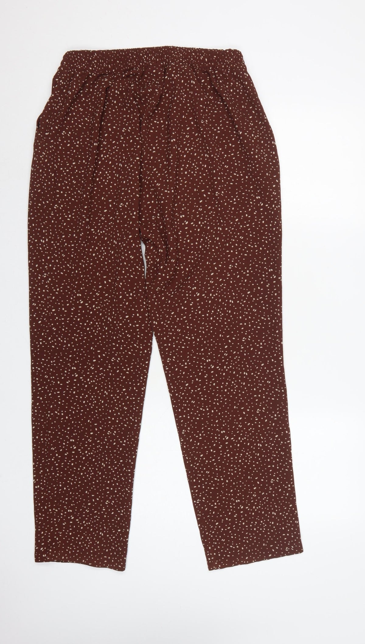 Damart Women Brown Animal Print Drawstring Trousers UK 14