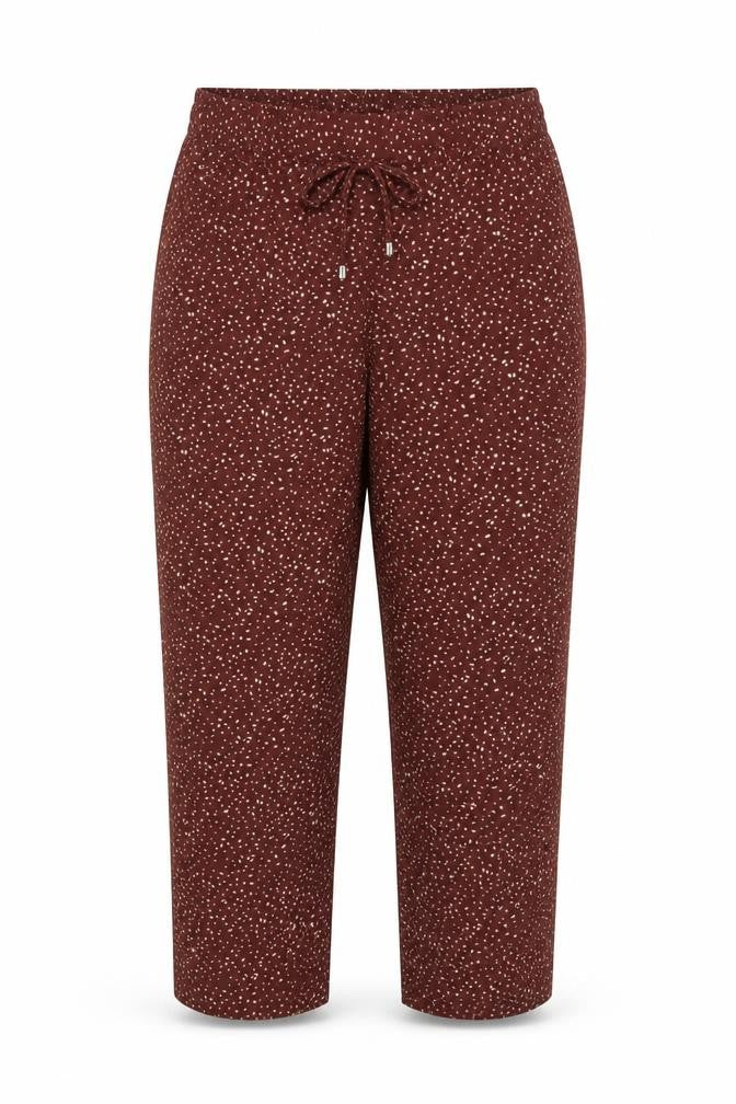 Damart Women Brown Animal Print Drawstring Trousers UK 14
