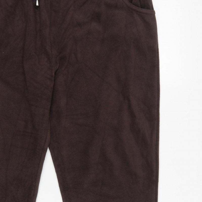 Damart Women’s Brown XL UK 22/24 Fleece Drawstring Jogger Trousers