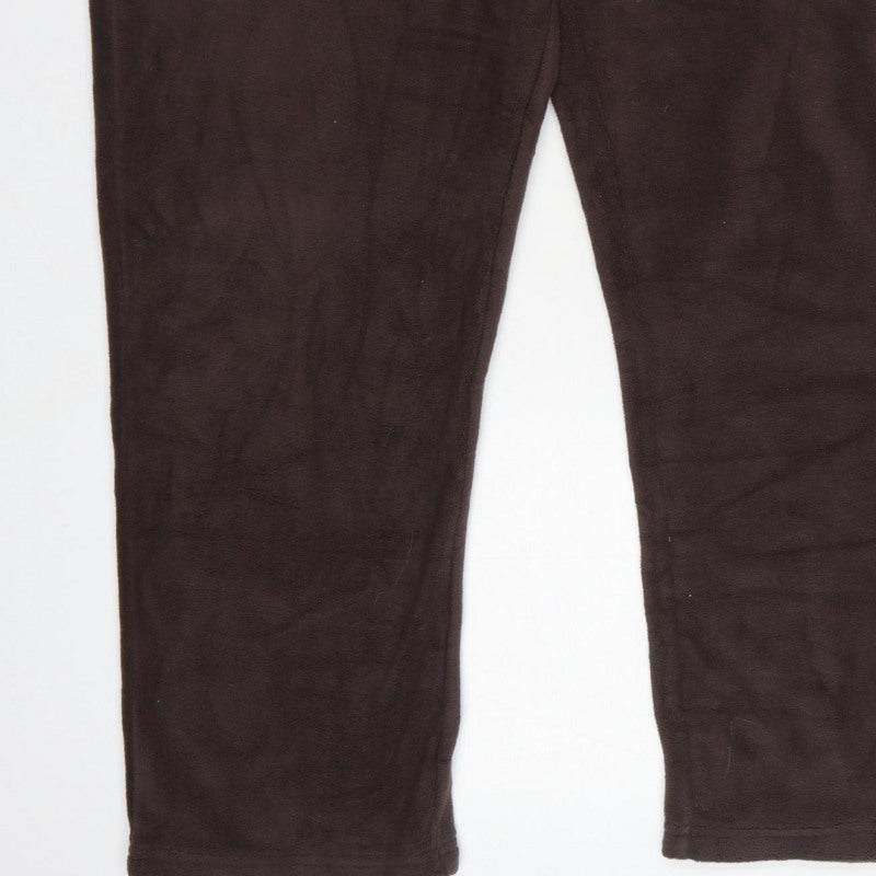 Damart Women’s Brown XL UK 22/24 Fleece Drawstring Jogger Trousers