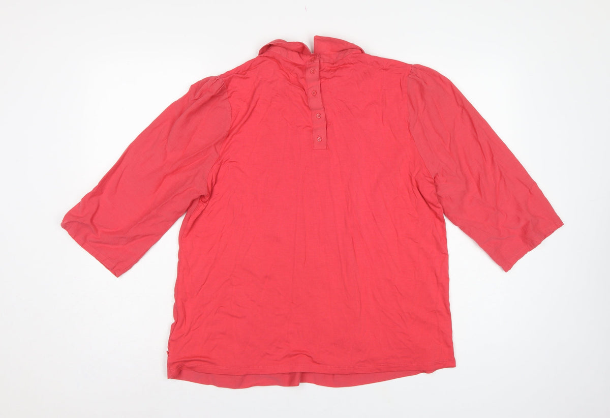 Next Women’s Pink UK 18 Lace Peter Pan Collar 3/4 Sleeve Blouse