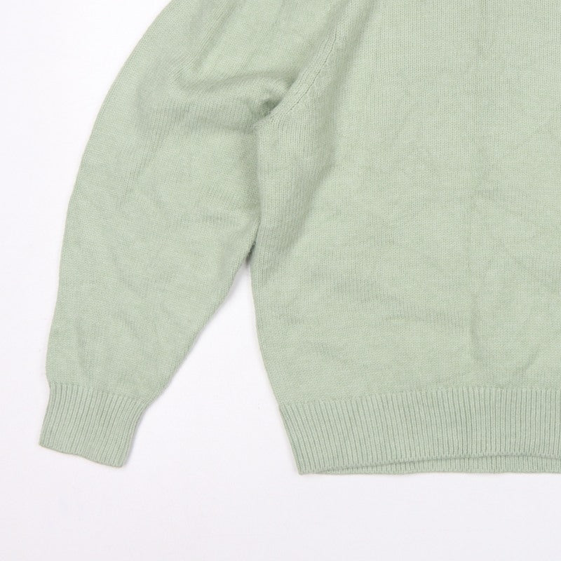 Next Women Green UK 10 Mock Neck Puff Sleeve Knit Jumper