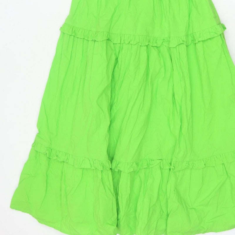River Island Women Green UK 8 Maxi Fit & Flare Ruffle Dress