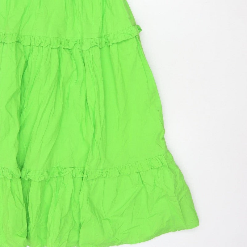 River Island Women Green UK 8 Maxi Fit & Flare Ruffle Dress