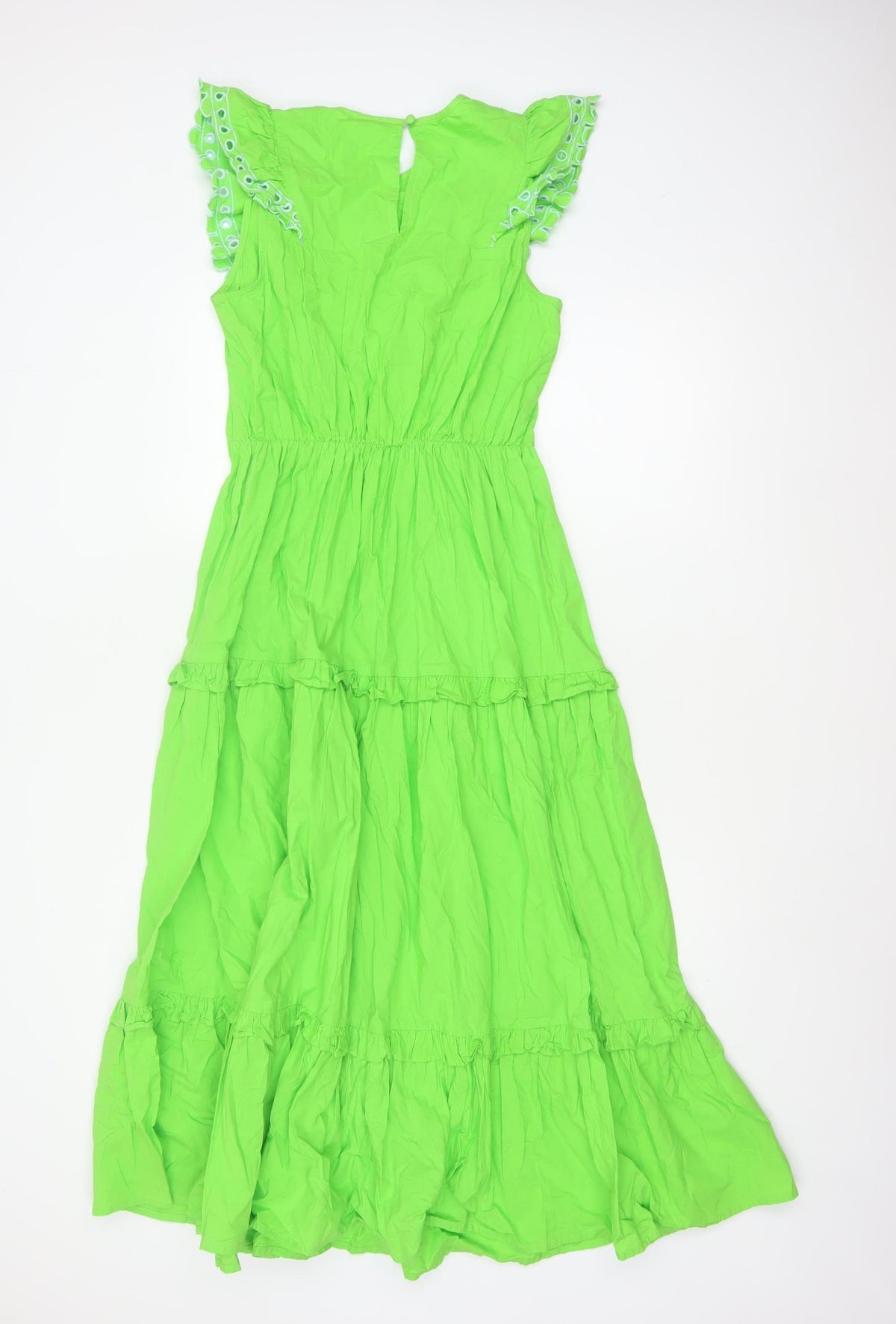 River Island Women Green UK 8 Maxi Fit & Flare Ruffle Dress