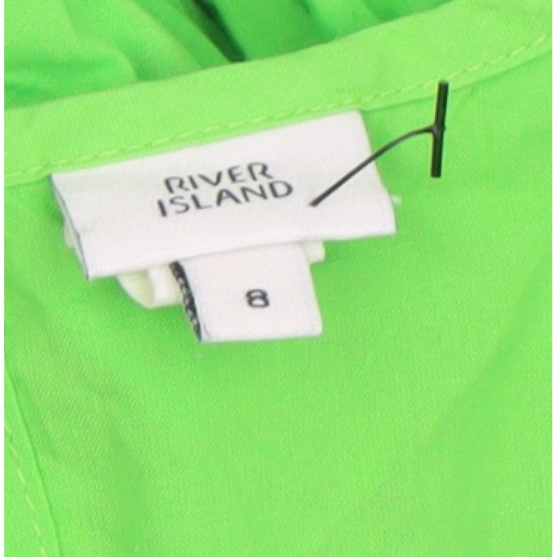 River Island Women Green UK 8 Maxi Fit & Flare Ruffle Dress