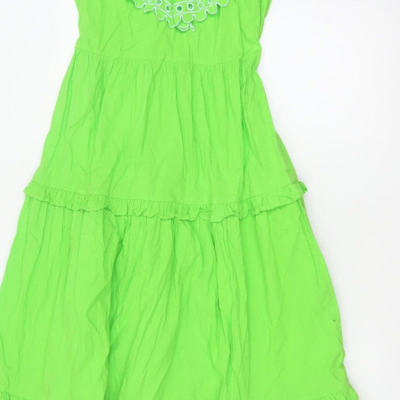 River Island Women Green UK 8 Maxi Fit & Flare Ruffle Dress
