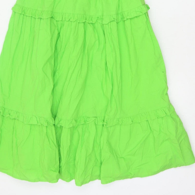 River Island Women Green UK 8 Maxi Fit & Flare Ruffle Dress