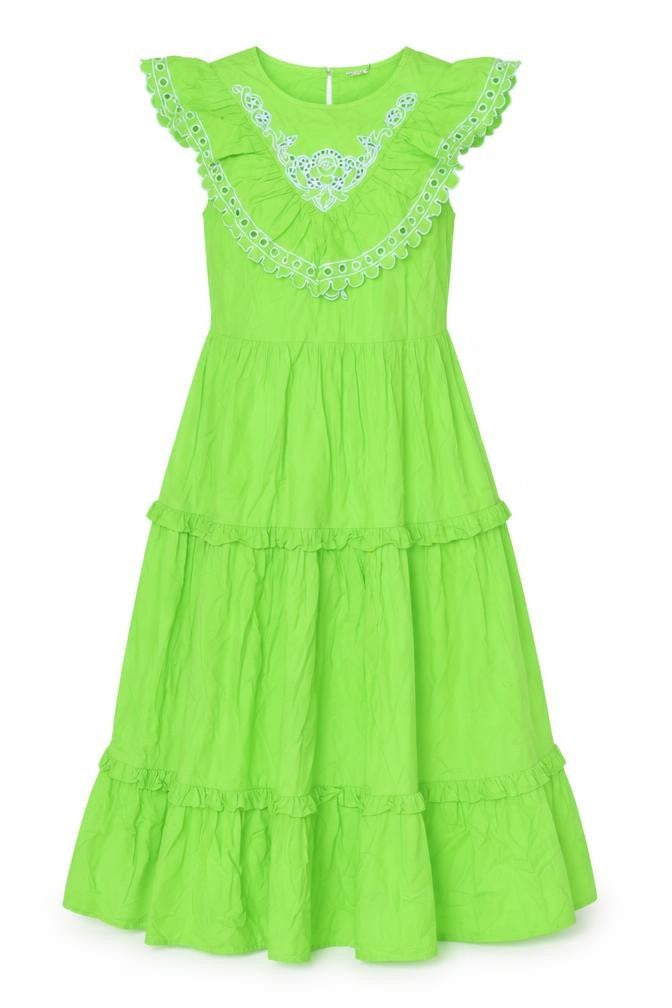 River Island Women Green UK 8 Maxi Fit & Flare Ruffle Dress