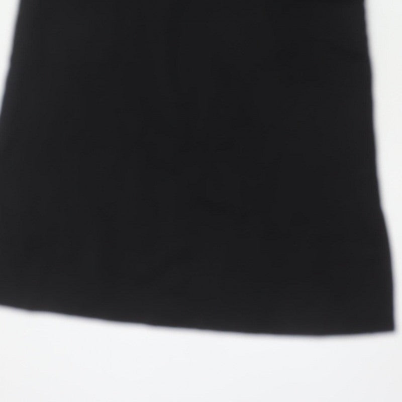 Monki Women Black M Midi Pinafore Dungaree Dress Pockets V Neck
