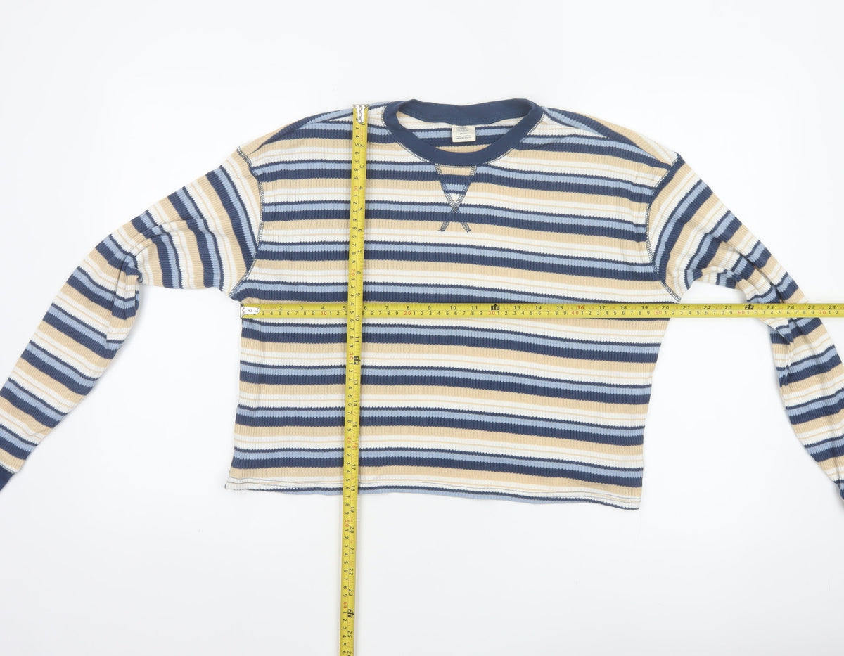Urban Outfitters Women’s Multicoloured XS Cropped Striped Jersey Top