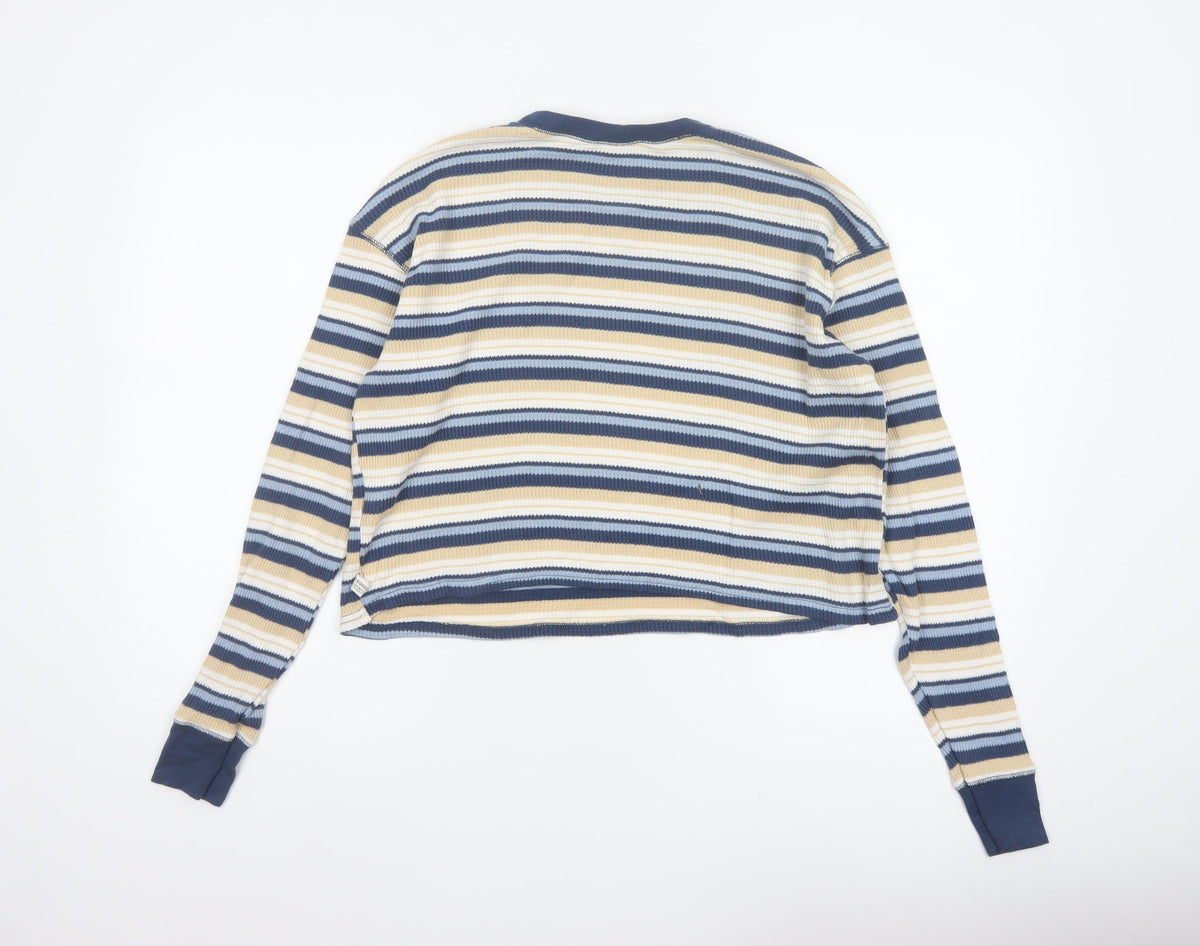 Urban Outfitters Women’s Multicoloured XS Cropped Striped Jersey Top
