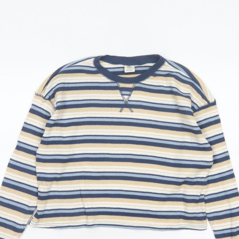 Urban Outfitters Women’s Multicoloured XS Cropped Striped Jersey Top