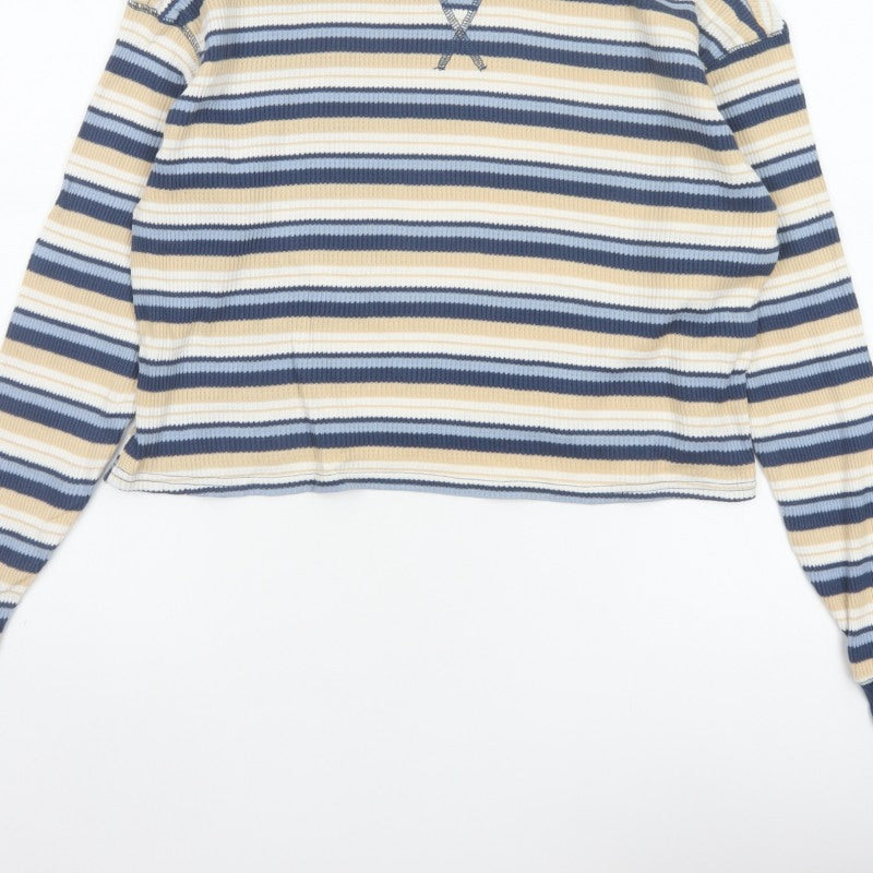 Urban Outfitters Women’s Multicoloured XS Cropped Striped Jersey Top