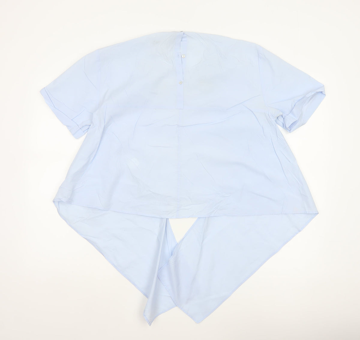 Zara Woman Blue M Floral Embellished Asymmetric Tunic Blouse