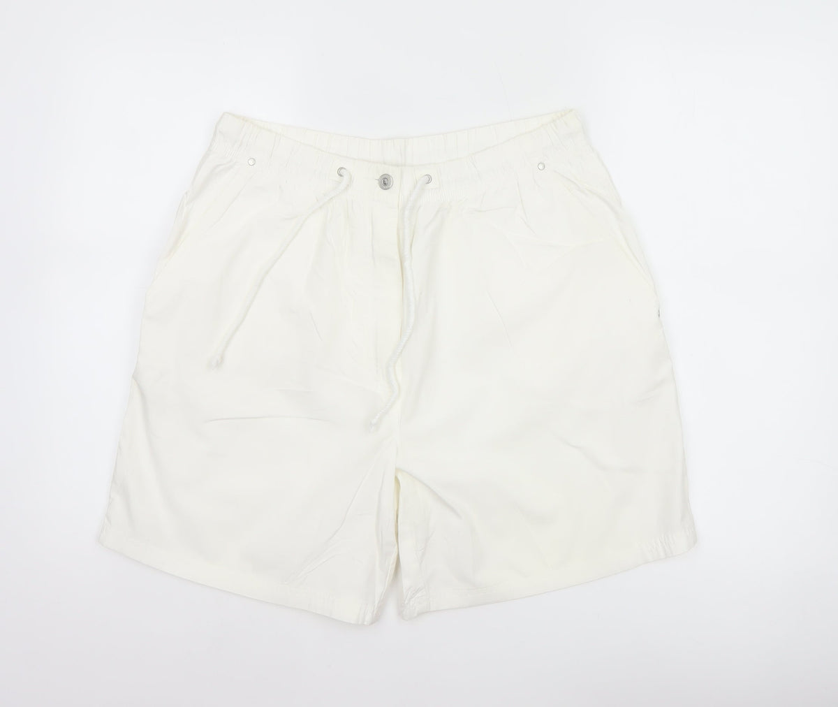 Marks & Spencer Women White UK 16 Cotton Utility Drawstring Shorts