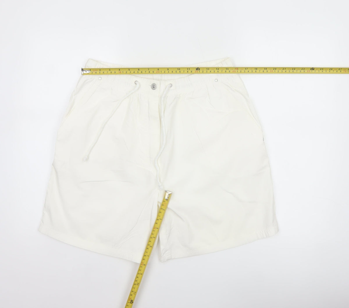 Marks & Spencer Women White UK 16 Cotton Utility Drawstring Shorts