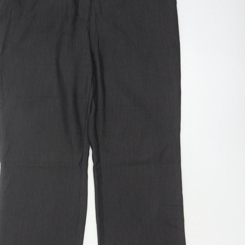 Next Women Grey Pinstripe UK 8 Regular Bootcut Tailored Trousers
