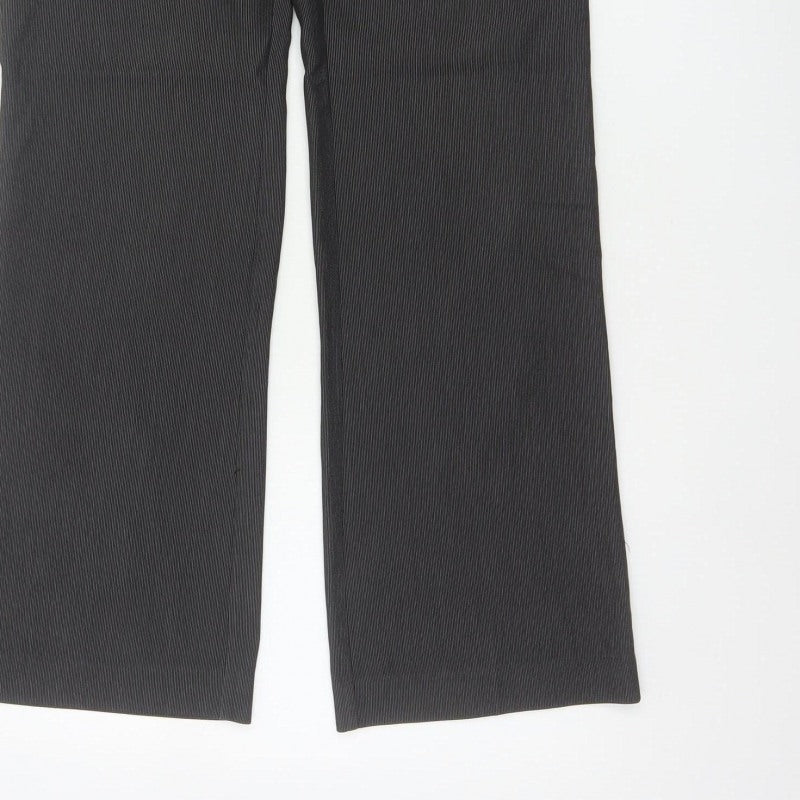 Next Women Grey Pinstripe UK 8 Regular Bootcut Tailored Trousers