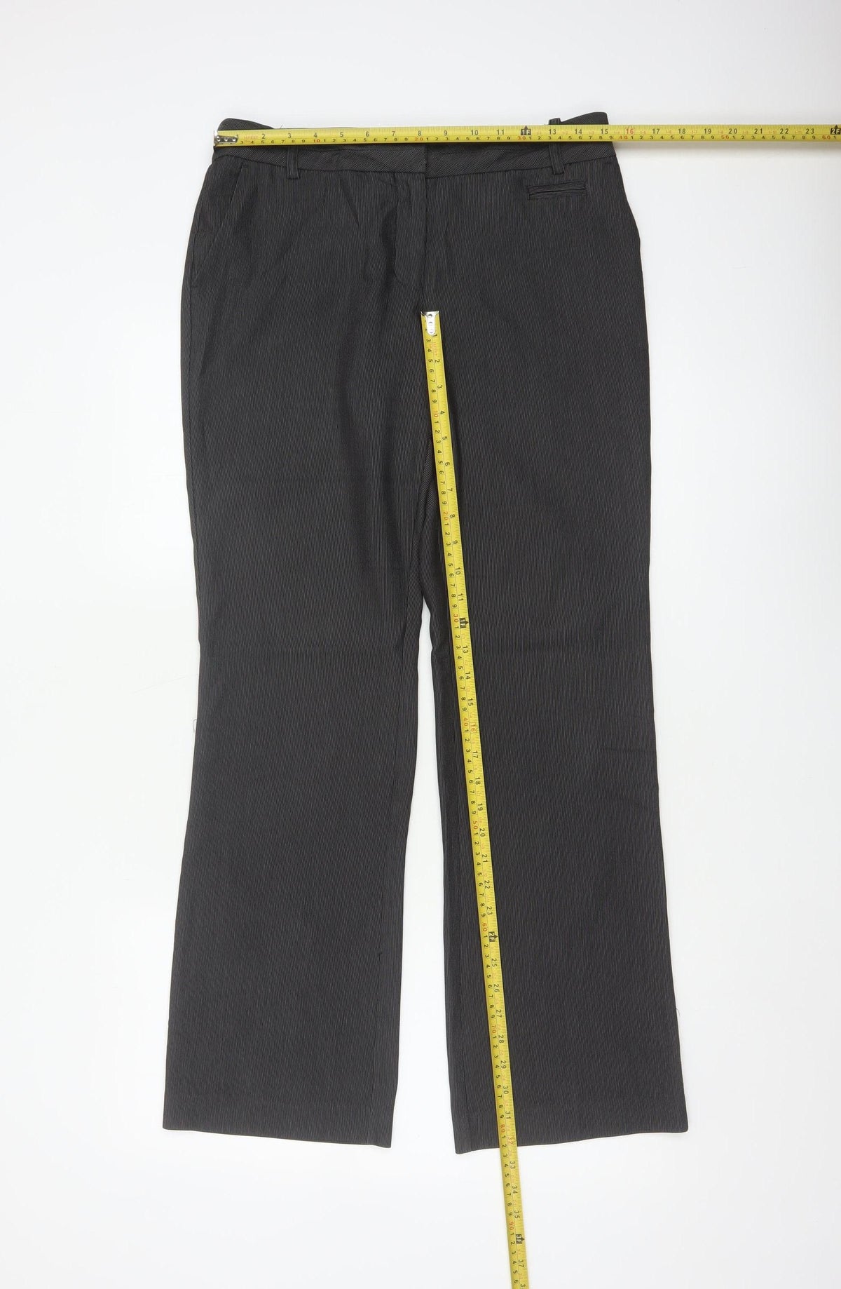 Next Women Grey Pinstripe UK 8 Regular Bootcut Tailored Trousers
