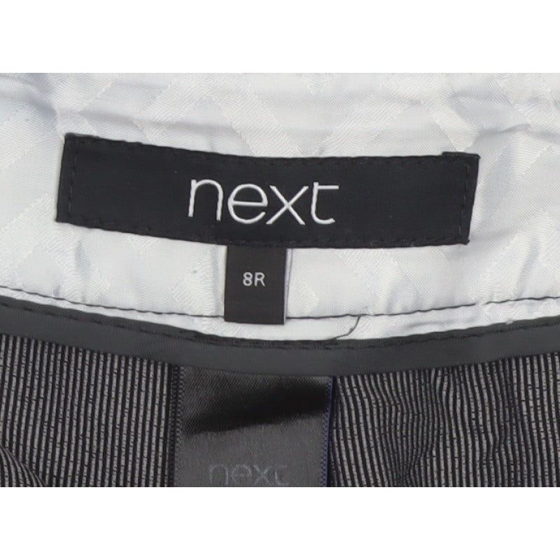 Next Women Grey Pinstripe UK 8 Regular Bootcut Tailored Trousers