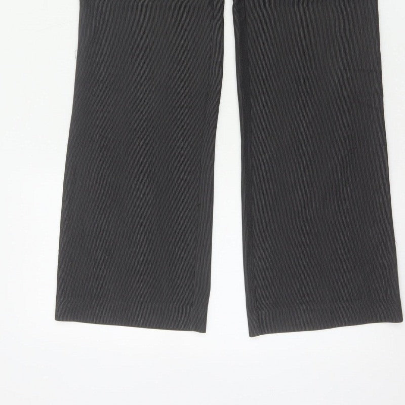 Next Women Grey Pinstripe UK 8 Regular Bootcut Tailored Trousers
