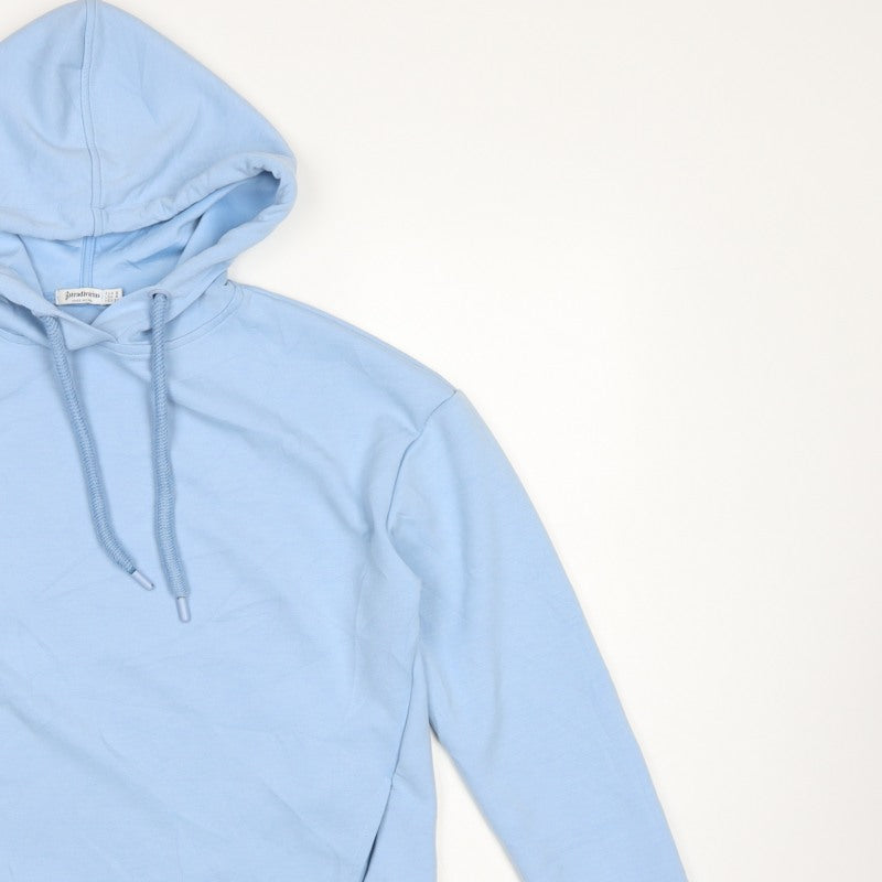 Stradivarius Women Blue S Pullover Hoodie Drawstring Pockets