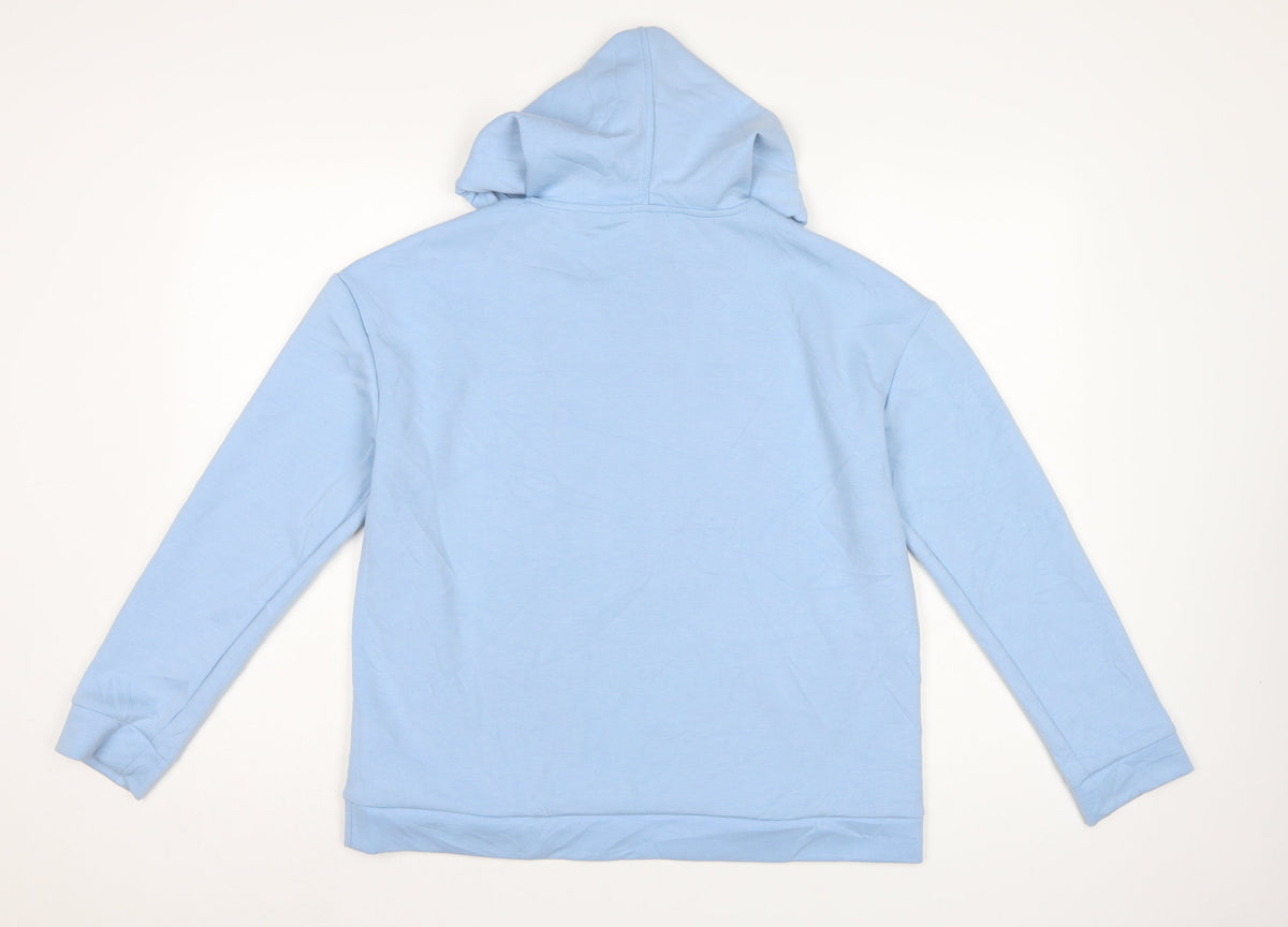 Stradivarius Women Blue S Pullover Hoodie Drawstring Pockets