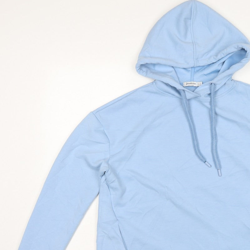 Stradivarius Women Blue S Pullover Hoodie Drawstring Pockets